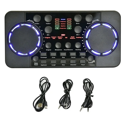 B16C-V300 Pro Sound Card Bluetooth-Compatible Audio Interface Mixer DJ Digital Effect Noise Reduction Console USB Record
