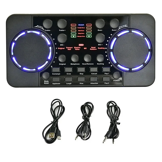 B16C-V300 Pro Sound Card Bluetooth-Compatible Audio Interface Mixer DJ Digital Effect Noise Reduction Console USB Record