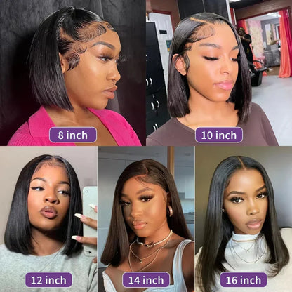2026 New 4x4 13x4 Lace Front  Bone Straight Wigs Cheap Short Bob Wig Brazilian Preplucked Lace Frontal Wigs 100%