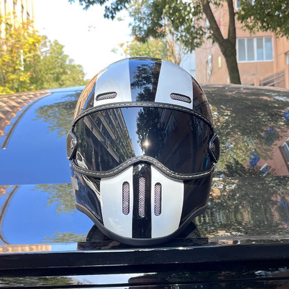 ORZ NEW Motorcycle FBR Full Face Retro Helmet Tokyo Style Motorcycle Casco Moto Japan TT Helmets Fiberglass With Clear Visor