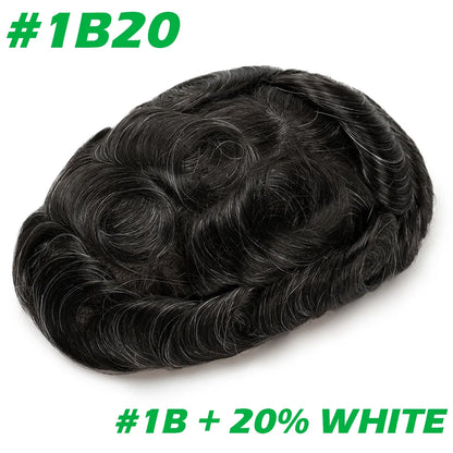 Men Toupee 0.06mm Thin Skin Natural Hairline Men's Capillary Prothesis Toupee Men Wigs Male Wig Hair System 100% Human Hair