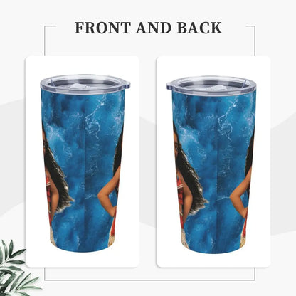 Moana and Pua Cartoon Movie Insulated Tumbler with Straws Stainless Steel Coffee Mugs Double Wall Car Bottle Cups 20oz