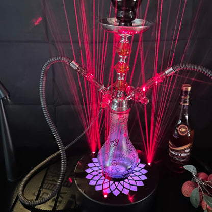 LED Smoking Table Lamp with Laser Light & Charging Base for Hookah Portable Neon Smoke Glow Lamp for Bar Party Laser Effects