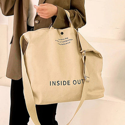 High Quality Canvas Men and Women Simple Cross-body Bag Wash Canvas Thick Handbag Large Capacity Arts Students Package Satchel