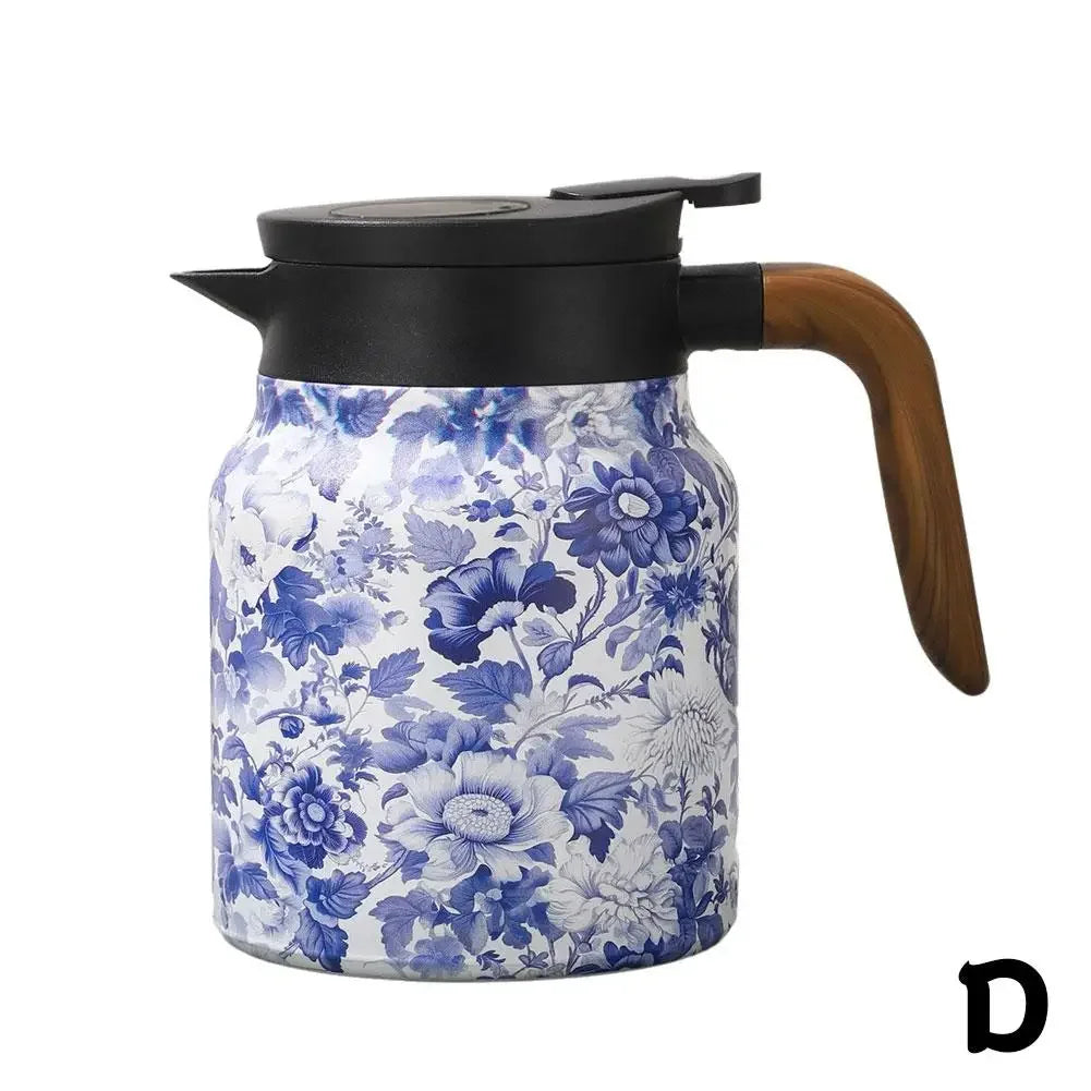 Chinese Style Teapot Steel Tea Kettle Blue and White With Tea Tea Design Maker Porcelain Kettle 1000ml Filter Water K1T4