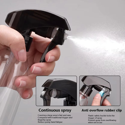 Salon Hairdressing Spray Bottle Plastic Refillable Fine Mist Water Sprayer ﻿ With Ball Bearing Barbershop Home Water Can Tools