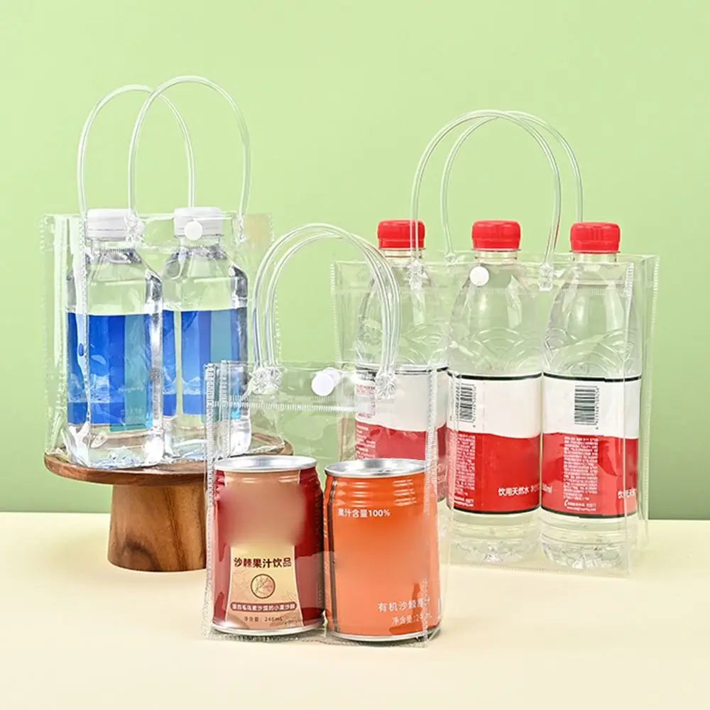 The New PVC Handbag Plastic Candy Bag Convenient Large Capacity Transparent Gift Jelly Bag Gift Bag School Work Daily Matching