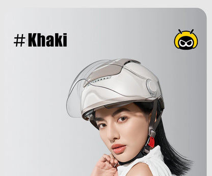 BIBEE Electric Motorcycle Helmet Summer Breathable Electric Bike Open Face Helmet Men Women Dual Lenses Jet Scooter Half Helmets