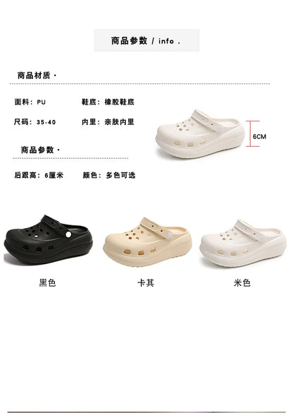A Pair of Women's Fashionable Clogs, Women's Wear-Resistant and Comfortable Thick-Soled Beach Shoes, Outdoor Casual Trendy Women's Shoes