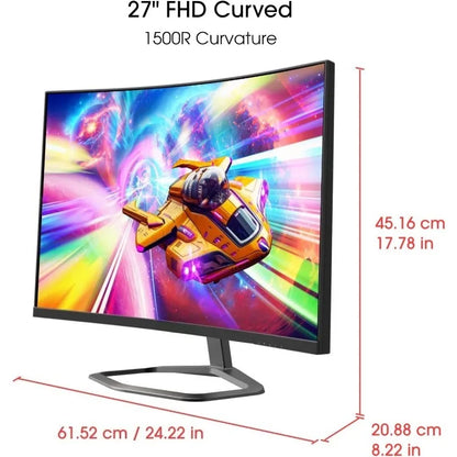 27 Inch Curved Gaming Monitor 240Hz FreeSync 1ms Response DP HDMI 99% sRGB Built-in Speakers