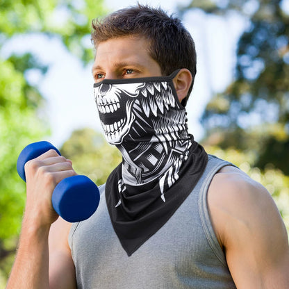 Summer Breathable Bandana Skull Printed Scarf Sun Protection Quick-drying Face Cover Reusable Mask Neck Gaiter Halloween Gift