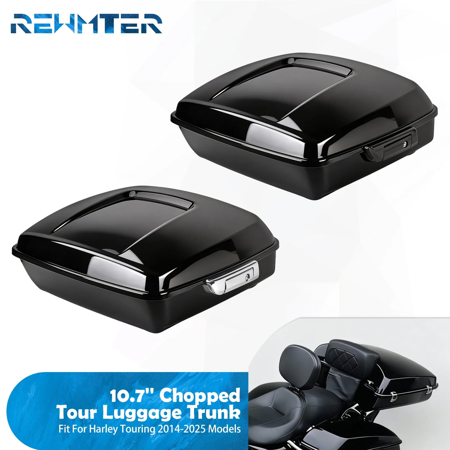 Motorcycle 10.7'' Trunk Rear Tour Luggage Storage For Harley Touring Road King Street Road Glide Electra Glide Standard 2014-25