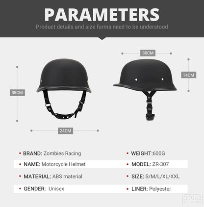 Motorcycle Helmet Fashion Capacete De Moto Retro Casco Moto German Vintage Moto Helmet DOT Certification Half Helmet Men Women