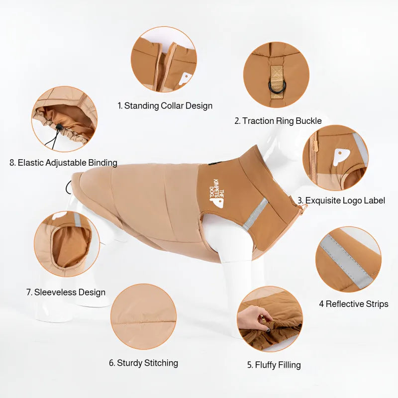 Winter warm pet clothes, trendy autumn and winter dog clothes, thickened dog cotton coat, cute