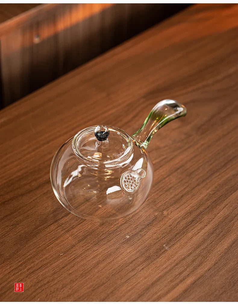 High Borosilicate Glass Teapot Thickened High Temperature Resistance Side-handle Pot Small Household Anti-scald Green Tea Teapot