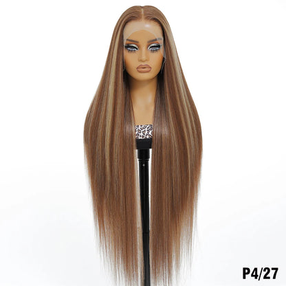 Highlight 13x6 Synthetic Lace Frontal Wigs For Women 40 Inch Long Silky Straight Lace Front Wigs High Quality American Afro Wigs