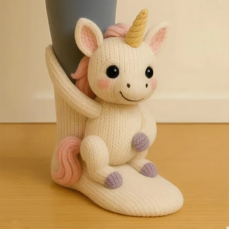 3D Knit Animal Socks Cute Floor Socks Hand Crocheted Double Layer Warm Sock with Cute Rabbit Panda Animals Christmas Gifts