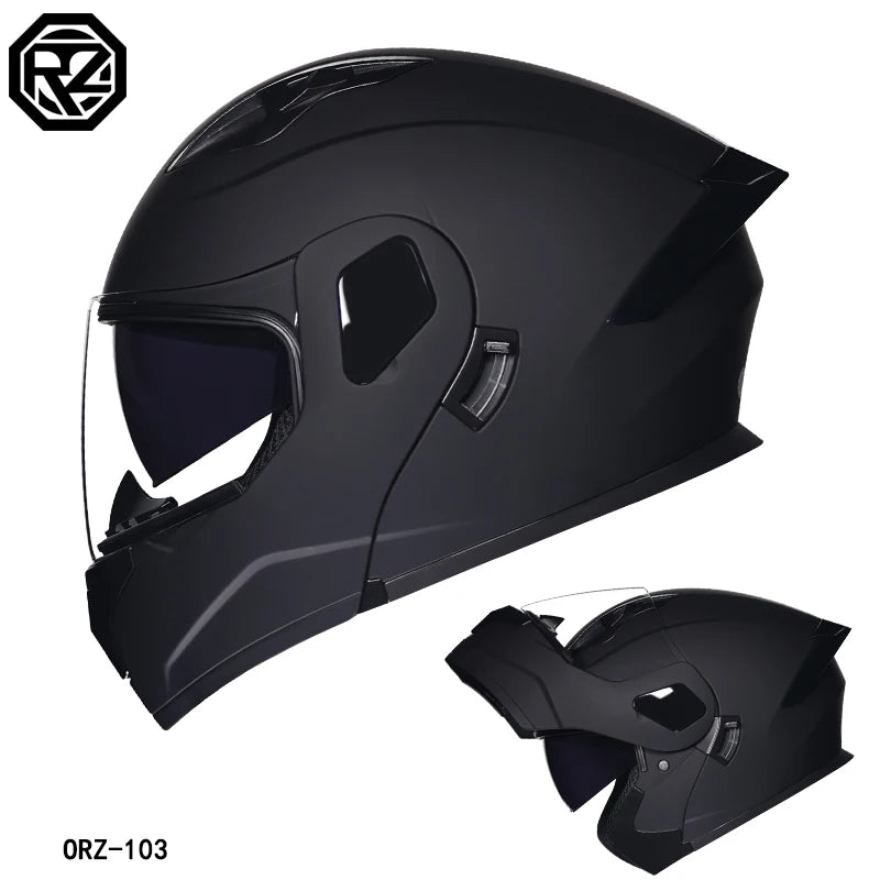 2025 professional motorcycle sports flip helmet ABS material modular dual lens full face helmet DOT certification