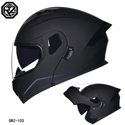 2025 professional motorcycle sports flip helmet ABS material modular dual lens full face helmet DOT certification