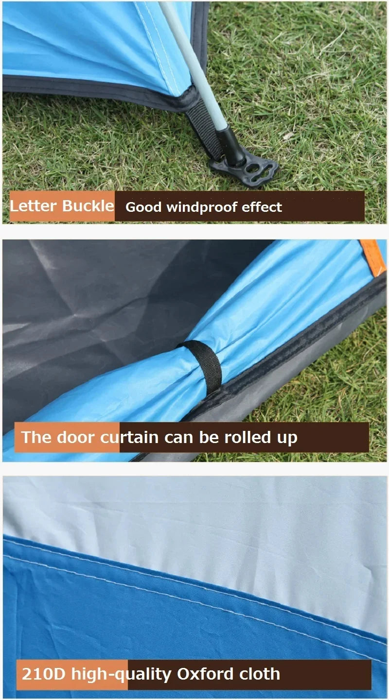 3-4 Person Automatic Camping Tent Quick Open Full-automatic Outdoor Tent Waterproof And UV Resistant Family Travel Beach Tent
