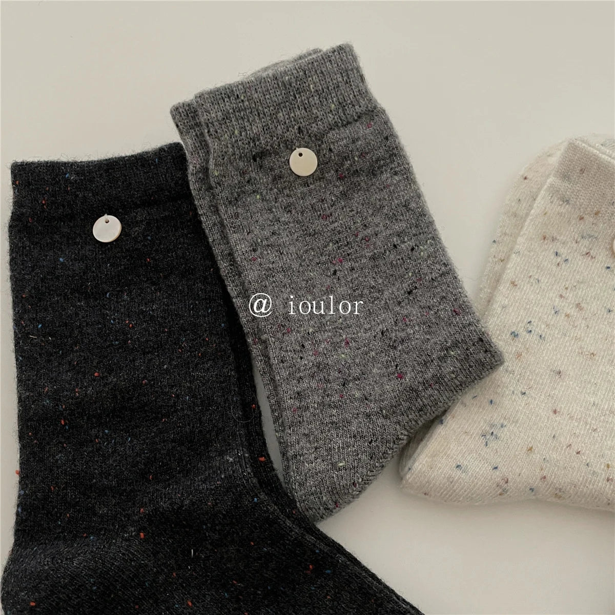 SP&CITY Colored Dotted Sheep Woolen Socks Women's Winter Warm Keeping Middle Tube Socks Casual Thick Korean Fashion Stockings