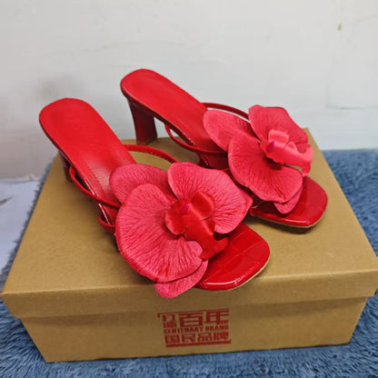 Slippers Women's shoes Heels Sandals Elegant Sexy Fashion New  Luxury Kawaii Designer Stripper shoes woman 2025 trend square toe