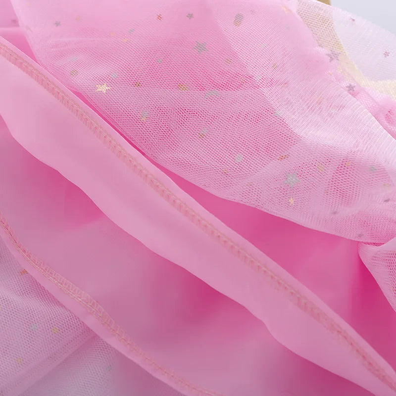 Children's Skirts For Girls Summer Cotton Lace Baby Mini Tutu Skirts Stars Glitter Dance Sequin Birthday Party Skirt for Kids