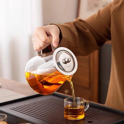 450/1300ML Arshen Filterable Heat-resistant Glass Teapot With 304 Stainless Steel filter Can Heated on Fire Clear Glass Teapot