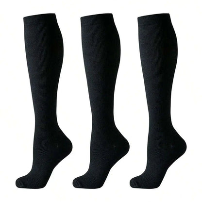 6 Pairs of Compression Socks - Unisex Knee-High Design with Soft & Lightweight Fabric, Low-Pressure Support for Nurses, Running,