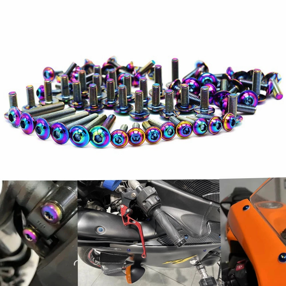 195pcs Burn Titanium screw Fairing Screws Bolt Kit for Suzuki GSXR600 GSXR1000 Hayabusa GSX1300R GSX600F GSX750F SV1000 SV650