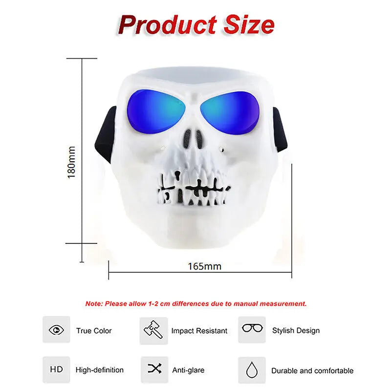 Dirt Bike Racing ATV Racing Halloween Eyewear Shield Skull Face Mask For Eyewear Motorbike