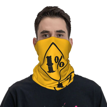 One Percenter 1% Bandana Neck Gaiter Printed Motorcycle Club Biker Wrap Scarf Multifunctional Headwear Outdoor Unisex Adult