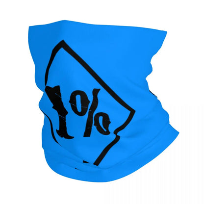 One Percenter 1% Bandana Neck Gaiter Printed Motorcycle Club Biker Wrap Scarf Multifunctional Headwear Outdoor Unisex Adult