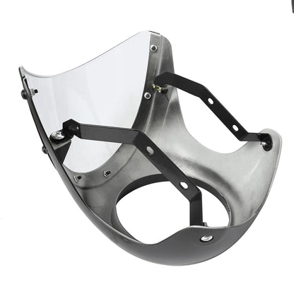 Motorcycle Red/White Front Headlight Fairing Windshield For Cafe Racer Honda Universal 7inch/16.5~18cm Retro Headlamp Windscreen