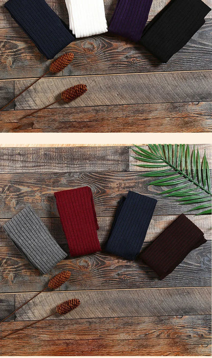 Women Long Socks Cashmere Women Boot Solid Wool Thigh Stocking Skinny Casual Cotton Over Knee-High Fluffy Female Long Knee Sock