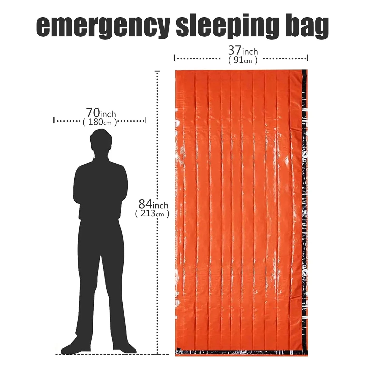 9Pcs Emergency Survival Kit, Thermal Bivvy Bag, Poncho, Tent, Whistles, Camping Gear