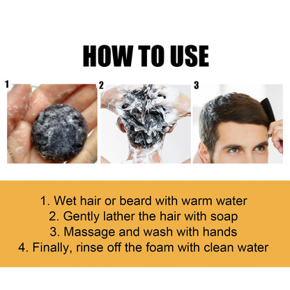 Black Hair Shampoo Soap Repairing Gray White Hair Color Smoothing Nourishing Clean Scalp Removing Dandruff Natural Hair Dye Soap