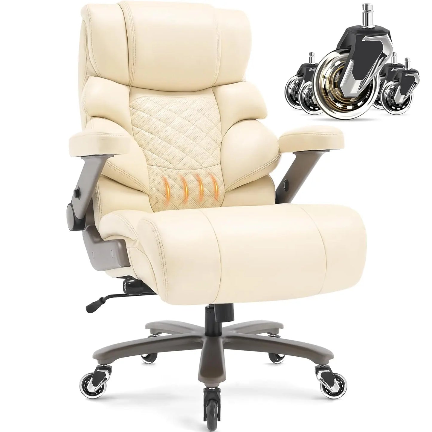 700lbs Big and Tall Office Chair-Large Computer Chair with Adjustable Lumbar Support 3D Flip Arms Plus Size Wheels,, Customized