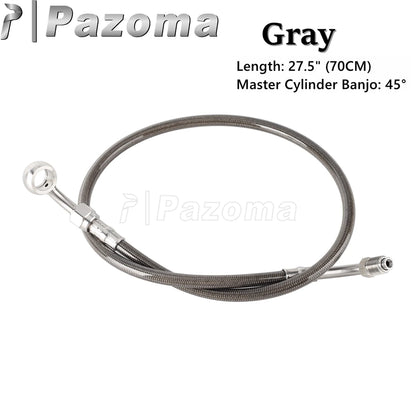 Motorcycle Hydraulic Banjo Braided Line Steel Brake Hose Cable For Harley Softail Slim Breakout Deluxe Street Bob Fat Boy 18-23