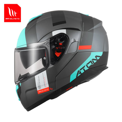 New Arrival Motorcycle Flip-Up Helmets Atom Sv Dual Lens Off Road 4 Seasons Helmets Color Options M-4Xl