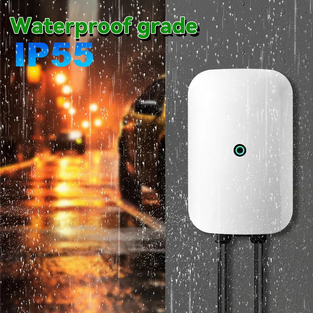 ADPOW Type1 7KW EVSE Wallbox Plug and Play EV Charger 32A Max SAE J1772 Plug Electric Vehicle Charging Station 10m Cable