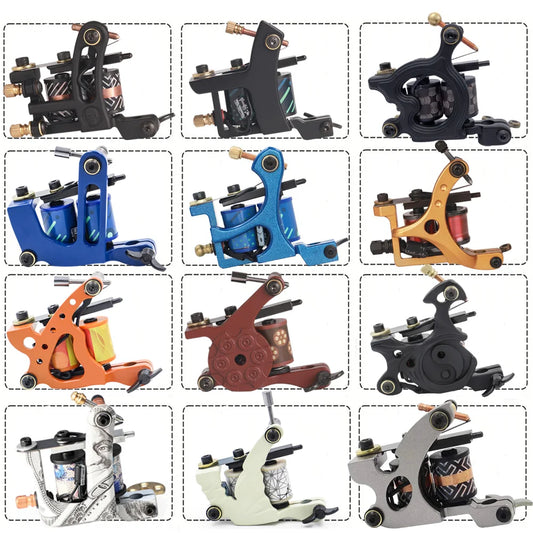 Professional Coil Tattoo Machine Gun 10 Wraps Cast Iron Tattoo Coil Machine for Tattoo Liner and Shader Traditional Tattoo Gun
