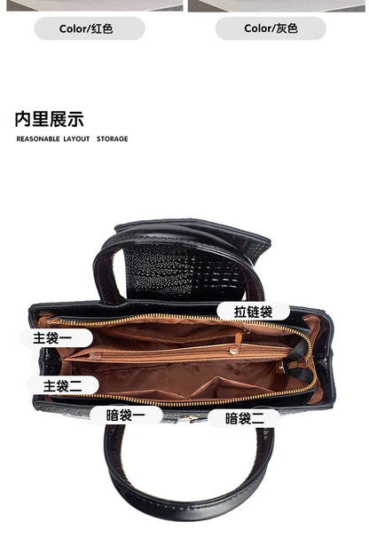 Fashion Crocodile Pattern Women's Handbag Large Capacity Classic Shoulder Bag Casual Crossbody Bag Urban Commuting Tote Bag