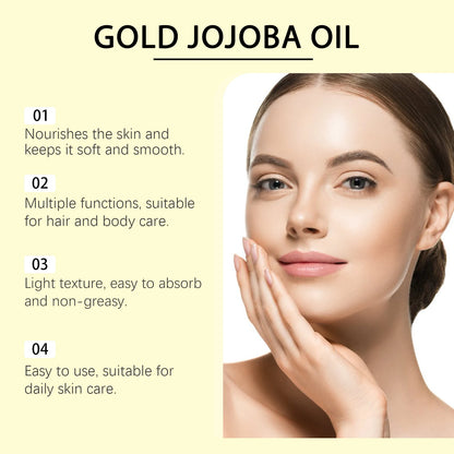 Organic Jojoba Oil for Hair Growth Products Strengthening Hair Smoothing Cold-Pressed Vitamin C Jojoba Oil for Face Moisturizer
