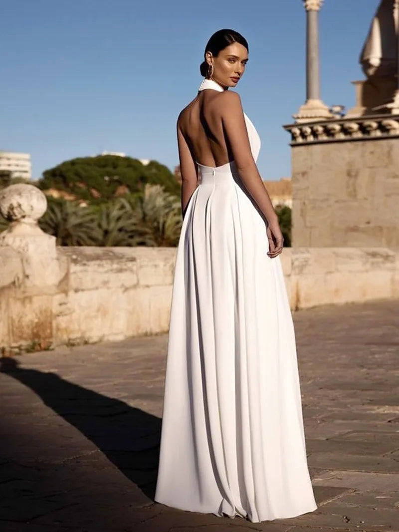 Elegant Women Corset Party Jumpsuit Y2K Sexy Halter Backless Loose Wide Leg Trousers Palazzo Pants Romper Celebrity One Pieces