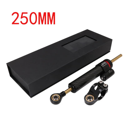 Motorcycle Adjustable Damper Steering Stabiliz 250 345mm steering stabilizer for Honda Kawasaki Street Bike Carbon fiber texture