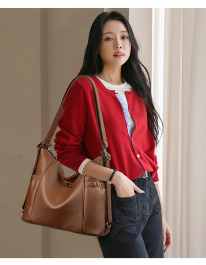 High Quality Soft Pu Leather Shoulder Bags for Women Women Bags Luxury Designer Multifunction Travel BackPack Commuter Handbags