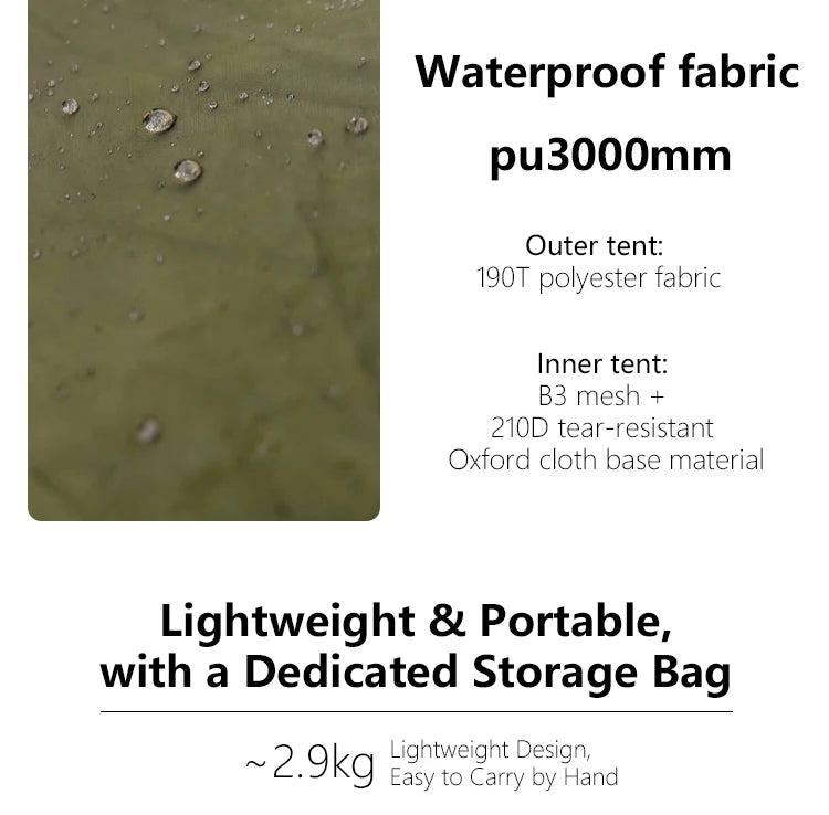 Single Person Camping Cot Tent Portable Sleeping Tent for Hiking Picnic with Mosquito Net Outdoor Survival Gear