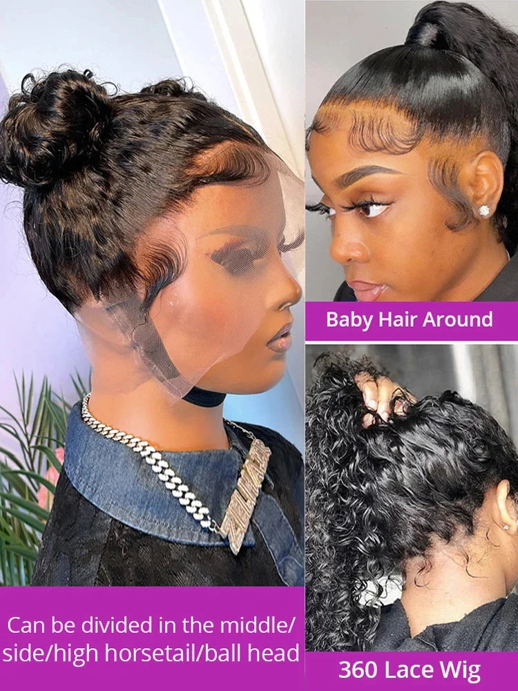 40 42 Inch Curly 13x6 Hd Lace Front Wigs Human Hair For Black Women Brazilian Hair 13x4 Deep Wave Lace Frontal Wig 360 Lace Wig