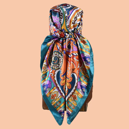 1PCS Ladies Multicolor Peacock Feather Pattern Large Tassel Shawl Fashionable Wrap Scarf for Travel Party Ladies Silk Scarf